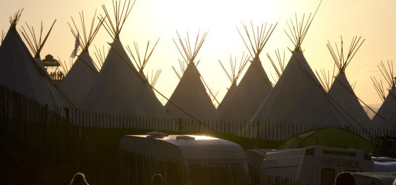 Tipis at sunset